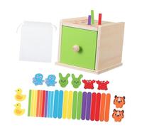 Amosfun Montessori Wooden Color Sorting for Montessori Inspired Shape Matching Puzzle with Bright Colors and Patterns Early Education Cognitive Development Game for Fine Motor Skills and