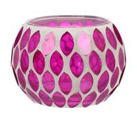 Amosfun Mosaic Glass Candle Holder, Small Round Tealight Holders, Romantic Votive Candlestick for Party, Wedding, Christmas Day (9x9x6cm)