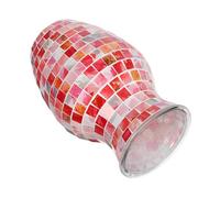 Amosfun Mosaic Glass Vase with Artistic Pattern Flower Holder for Wedding Centerpieces Stylish Decorative Table Vase for Home and Events