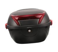 Amosfun Motorbike Large Capacity Rear Seat Box with Reinforced Base and Straps, Multi-Function Motorcycle Tail Storage Case, Suitable for Electric and Petrol Scooters, Matte Black Random Color