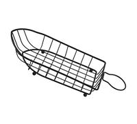 Amosfun Multi-function Black Iron Wire Boat-shaped Basket for Bread and Snacks with Sauce Cup Open Mesh Design Catering Tray for Home Restaurant Bbq Picnic Serving French Fries and Fried