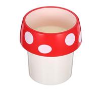 Amosfun Mushroom Shaped Kitchen Utensil Holder Wide Mouth and Stable Base, Plastic Red Storage Canister for Cooking and Dressing Table, Space Saving Organizer Independent Storage System