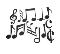 Amosfun Music Note Wall Stickers Vinyl Decals Coffee Shop and Restaurant Wall Decor 12pcs Set Removable Adhesive Musical Notes for Bar and Cafe Decoration