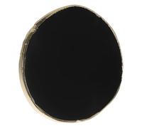 Amosfun Natural Agate Slice Cup Mat with Gold Edges 8-10cm Black Natural Stone Coaster Home Decor Drink Protection