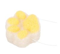Amosfun Natural Cat Paw Bath Sponge Shower Scrubber Soft Facial Cleanser for Babies, Exfoliating Body Skin Cleaning Tool, Yellow and White Bear Claw Design