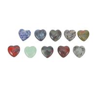 Amosfun Natural Crystal Stones Romantic and Fashionable Gemstone Set 10pcs Heart Shaped Supporting Emotional Balance for DIY Jewelry Creation for Meditation and Special Occasions