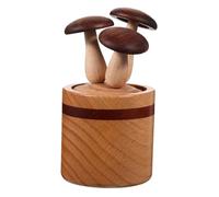 Amosfun Natural Wood Mini Mushroom Essential Oil Diffuser Aromatherapy for Home Office Car Portable Wooden Aroma Diffuser with Holiday Packaging