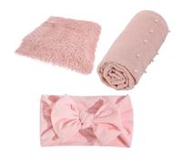 Amosfun Newborn Photography Blanket Swaddle Wrap Pink Play Mat for Photography Prop