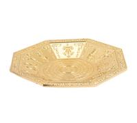 Amosfun Octagonal Gold Buddhist Ritual Tribute Plate Pedestal Bowl for Smoke and Fire Offerings, Versatile Sacrificial Tray for Temple Worship and Meditation Ceremonies