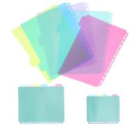 Amosfun Office Binder Dividers with Assorted Colour PP Tabs 3 Sets Quick Reference Index Labels Easy to Find Content Notepad Divider Tabs with for Diaries and Presentations