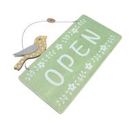 Amosfun Open Closed Double-sided Wood Wall Hanging Sign for Retail Storefront and Bakery Stands, Rustic Green Signboard with Hanging Method and Visibility