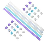 Amosfun Origami Glitter Paper Star Strips Set 520Pcs Metallic Blue Gradient Sheets for DIY Crafting Paper and Artistic Folding at Home or On-The-Go