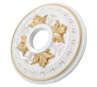 Amosfun Ornate Polyurethane Ceiling Light Cover Medallion, Lightweight Pu Decorative Ceiling Plate with Hollow Carved Texture, Embossed Details, 39.6x39.6x3cm, European Style for Apartment