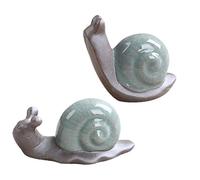 Amosfun Outdoor Statues 2pcs Ceramic Snail Figurine Miniature Snail Ornament Tea Table Ornament Mini Retro Decor Snail Figure Ornament Mom Car Accessories