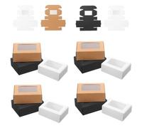 Amosfun Paper Soap Boxes and Fine Workmanship for Small Items with Window 30pcs Smooth Surface Simple Elegant Design for Soap Packing and Party Favor Wrapping