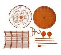 Amosfun Parrot Hanging Cage Budgie Cage Plastic round Creative Style with Hanging Hook Standing Pole Bottom Tray Fine Workmanship and Enough Activity Space for Parakeet