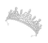 Amosfun Pearl Crown Bridal Tiara Headband Wedding Headdress for Brides Classic Teardrop Design Hair Jewelry Party Accessories