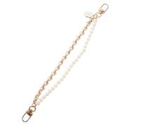 Amosfun Pearl Extension Chain Water Bottle Chain Purse Extender Wrist Strap Multifunctional Comfortable Floral Chic Stylish Beige Accessory for Handbags and Water Bottles