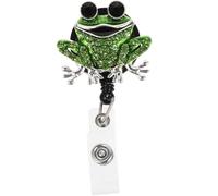 Amosfun Pediatric Retractable Badge Reel with Rotating Crystal Swan Design Badge Holder Clip for Nurse Id Cards Suitable for Hospital and Office Use