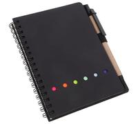 Amosfun Pen and Notebook Set Spiral Notepads with Pen Holder Black Spiral Binding Quick Note-taking Robust Adhesive on The Move Students and Professionals