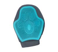 Amosfun Pet Grooming Glove Brush Cleaning Massage Glove Comfortable Massage Sturdy Silicone Polyester round Design for Bathing Cats and Dogs