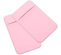 Amosfun Phone Card Case 2pcs Adhesive Card Sleeve Non-Slip Fabric Phone Wallet Universal Application Pink Stick-on Holder for Cellphone Back