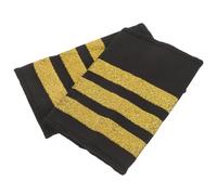 Amosfun Pilot Epaulets 1 Pair Gold Three Stripe Shoulder Boards for Uniforms, Vintage Embroidered Appliqué for Pilot Costume Decorations and Aviation Uniform Accessories