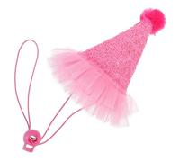 Amosfun Pink Birthday Hat Lightweight Comfortable Decorative Cloth and Pet Costume Hat for Bearded Dragon and Gecko Holiday Party Accessory