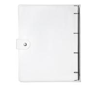 Amosfun Plastic A4 4-Ring Binder Notebook Cover with Snap Button, Refillable Loose Leaf Folder for Office Supplies, Student Planner and Scrapbook Shell