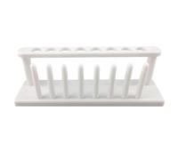 Amosfun Plastic Laboratory Test Tube Rack 8 Holes 21Mm White Plastic Tube Holder Stand for Science Experiments and School Lab Use