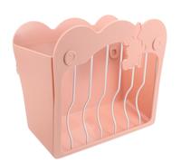 Amosfun Plastic Pink Rack Pet Feeder Large Capacity Hay Dispenser Less Wasted Box Easy to Install Safe for Use Suitable for Guinea Pig and Rabbit Cage
