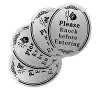 Amosfun Please Knock before Entering Door Stickers 4pcs Entry Door Decals with Instructions for Bedrooms and Offices