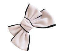 Amosfun Plush Large Bowknot Hair Clip White Velvet Bow Barrette for Wedding Hair Accessories Headdress