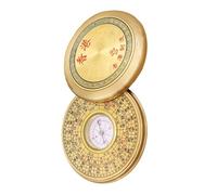 Amosfun Portable Alloy Chinese Compass with Lid, Circular Copper Alloy and Acrylic Construction, Easy to Use for Outdoor Activities and Camping Survival, Vintage Style Multi-functional Luo