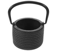 Amosfun Portable Cast Iron Burner with Classic Ribbed Design, Multi-item Sage Burning Vessel for Pooja and Sacred Space Use, Elegant Black Metal Incense Holder Bowl