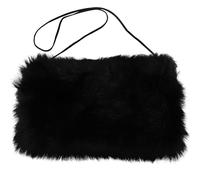 Amosfun Portable Comfortable Touching and Hand Warming Features for Faux Hand Warmer Muff Elegant Black Artificial Muff Small Cushion with, Cold Weather Clothes Accessory