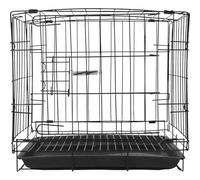 Amosfun Portable Crate Travel Carrier Cage Multipurpose Use Preventing Pets from Escaping Iron Wire Plastic Tray Ventilated Structure Outdoor Activities for Dogs Pet