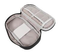 Amosfun Portable Electronic Organizer Bag for Charger and Data Cable with Layered Design and Wear-resistant Oxford Cloth Material, Travel Case for Electronics Accessories Black