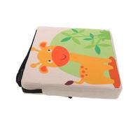 Amosfun Portable Giraffe Chair Cushion with Thick Printed Linen Fabric Breathable Ergonomic Booster Seat for Dining Table Lightweight Support Pad with Anti-Slip Straps for Mealtime Comfort