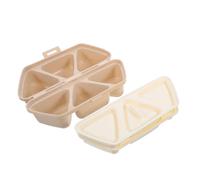Amosfun Portable Khaki Plastic Onigiri Mold Lunch Box with 6-Grid Design Japanese-Style Aesthetic Safe Rice Ball Molds Kit for On-the-go Meals and Mealtime
