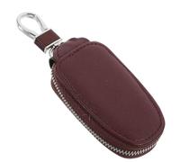 Amosfun Portable Small PU Car Key Case Zippered Key Protector Bag for Outdoor Use