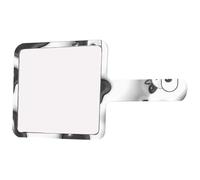 Amosfun Portable Square Handheld Makeup Mirror with Cow Print Lightweight Plastic Handle Cosmetic Mirror for Travel and Daily Use for Women