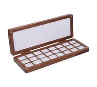 Amosfun Portable Wood Watercolor Palette Case with Lid, 24 Grids 1ml Capacity, Rectangular Mixing Tray for Efficient Paint Usage and Accurate Control, for Travel and Daily Use