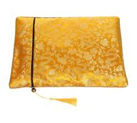 Amosfun Portable Zipper Pencil Case with Yellow Dragon Pattern, 24x34cm Book Storage Pouch for Bible and Stationery, Large Capacity Practical Pen Organizer Bag for School and Travel