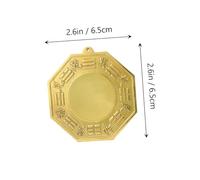 Amosfun Pure Copper Bagua Concave Mirror Feng Shui Decor for Front Door Protection Chinese Style Brass Eight Trigrams Ornament for Wealth and Luck