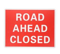 Amosfun PVC Road Closed Sign Weather-resistant Safety Warning Notice for Public and Private Roads Outdoor Use