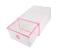 Amosfun Quick Access to Your Shoes White Plastic Shoes Organizer Window Perfect for Home Office Desk