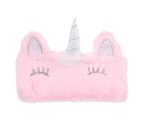 Amosfun Rainbow Plush Pencil Case, Multifunction Travel Storage Bag and Cosmetic Pouch in Pink, Soft Fluffy Makeup and Stationery Organizer