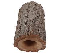 Amosfun Realistic Brown Wood Reptile Hideout in Hollow Tree Trunk Shape, Comfortable and Private Corner Shelter for Bearded Dragon and Snake in Turtle Tank Or Habitats