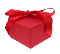 Amosfun Red Heart Shaped Gift Box with Lid for Valentines Day and Wedding, Multifunctional Paper and Polyester Material, No Assembly Required, Stylish and Creative Anniversary or Bridal